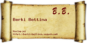 Berki Bettina névjegykártya